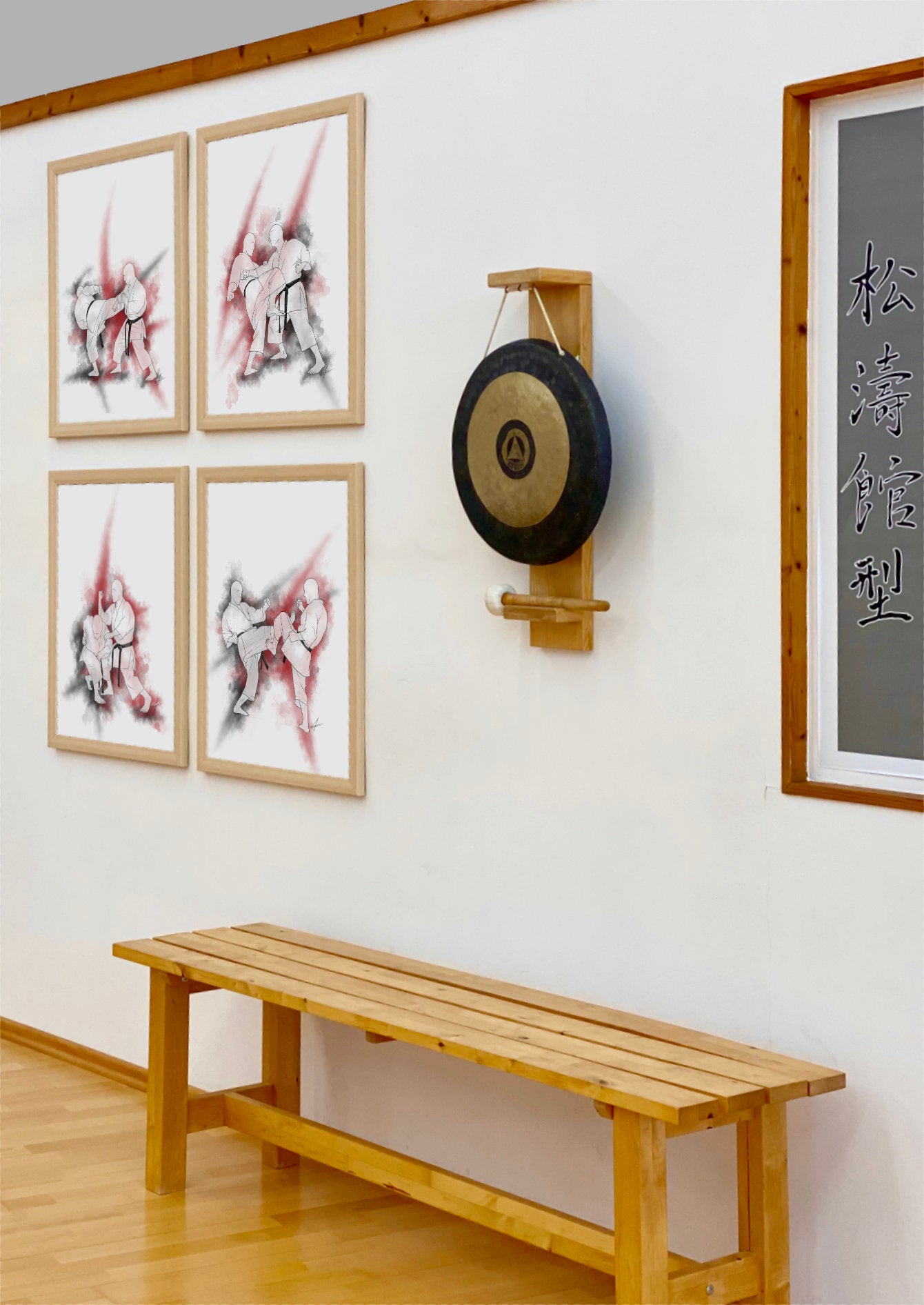 Mae hiza geri – Aquarell Poster für alle Karateka