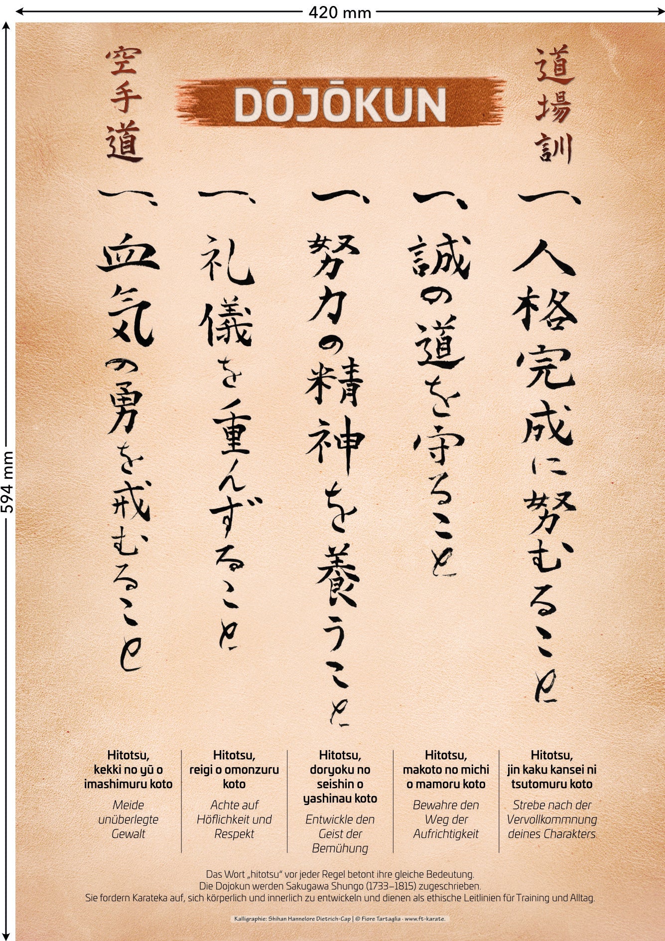 Dojokun – Poster für alle Karateka | DIN A2