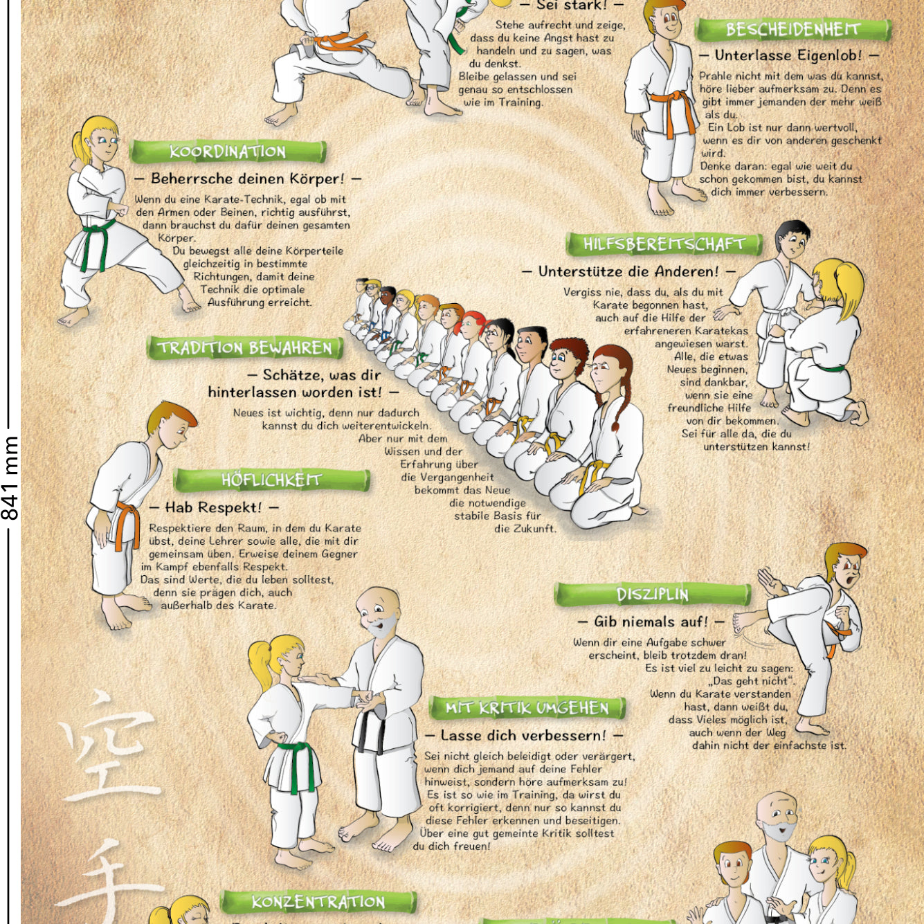 Karate Prinzipien – Poster für Kinder | DIN A1