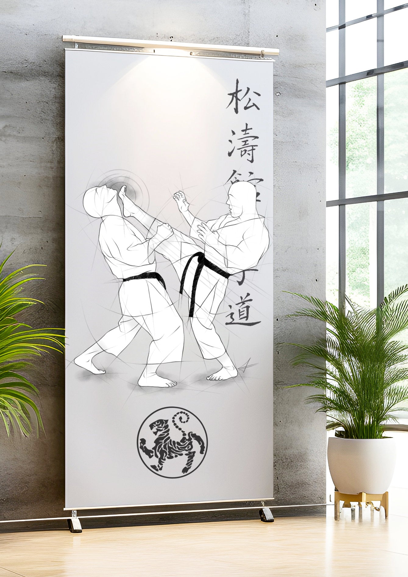 Mae geri – Illustration für Großdrucke für alle Karateka
