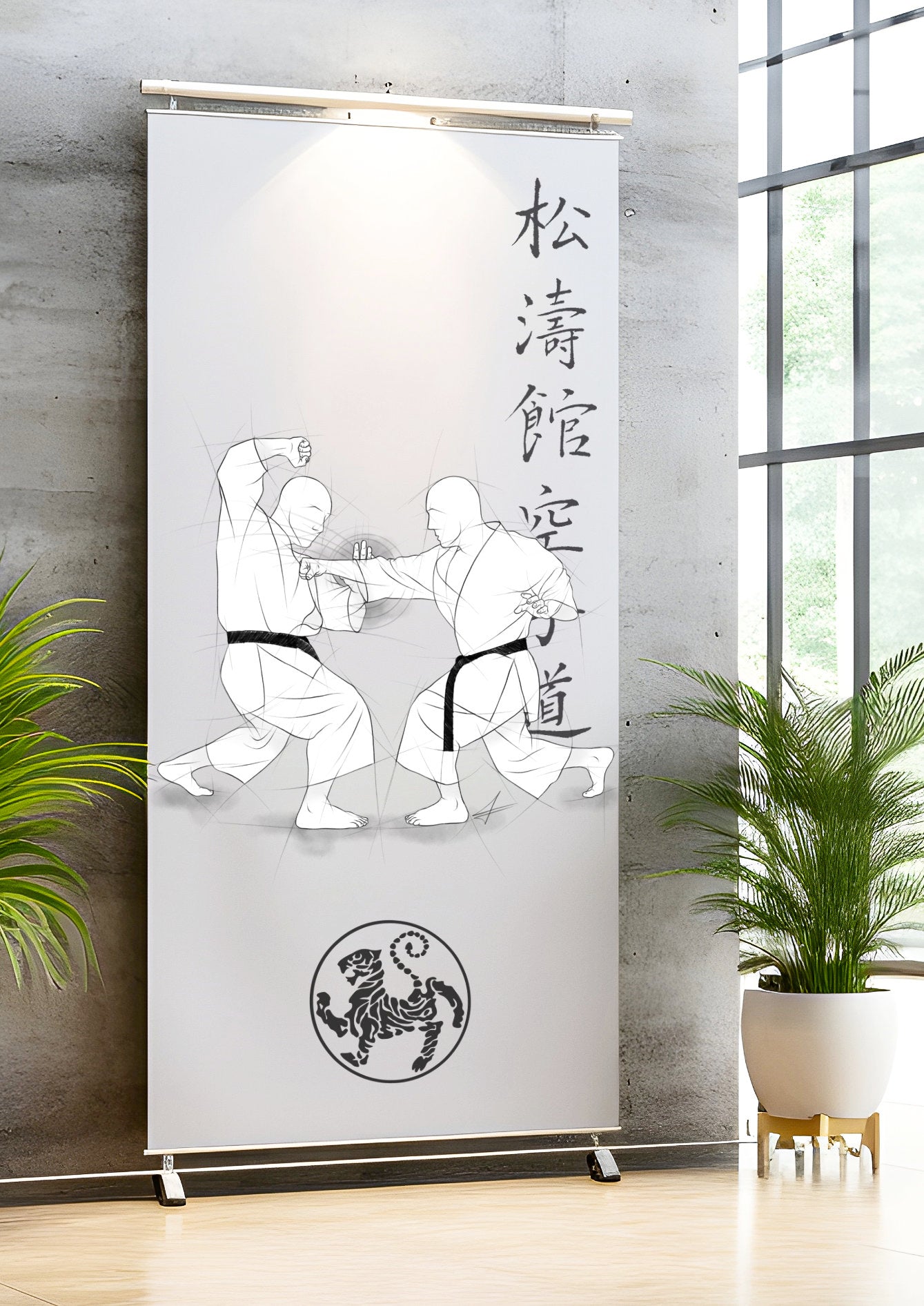 Te nagashi uke – Illustration für Großdrucke für alle Karateka