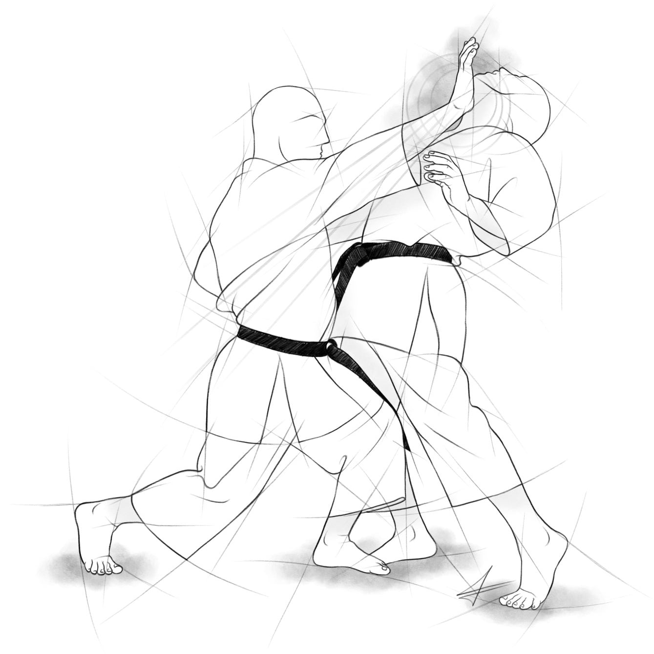 Teisho uchi – Illustration für Großdrucke für alle Karateka