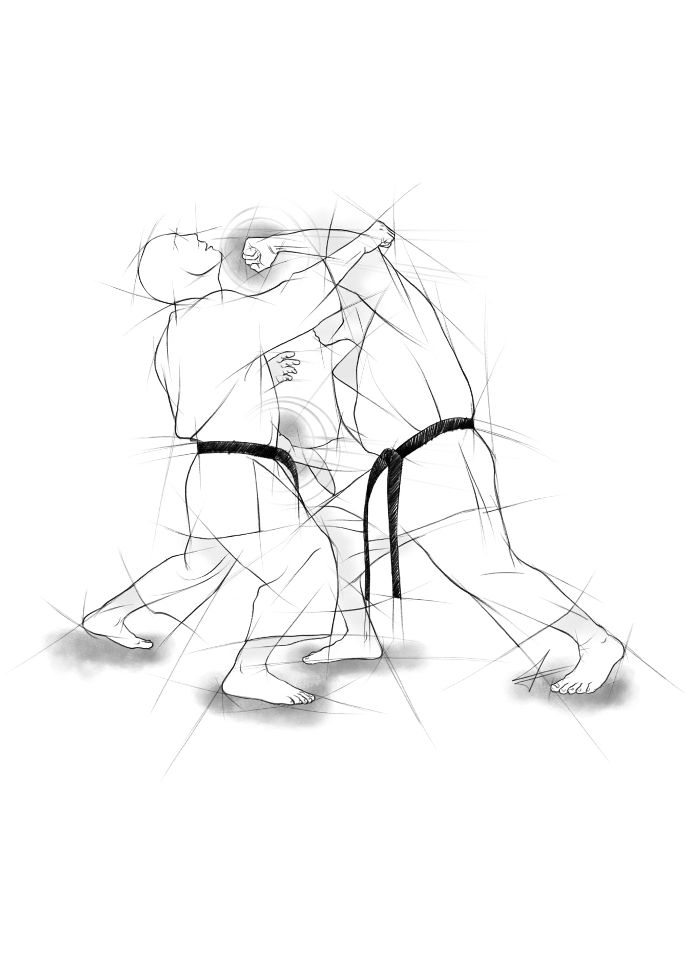 Yama zuki – Illustration für Großdrucke für alle Karateka