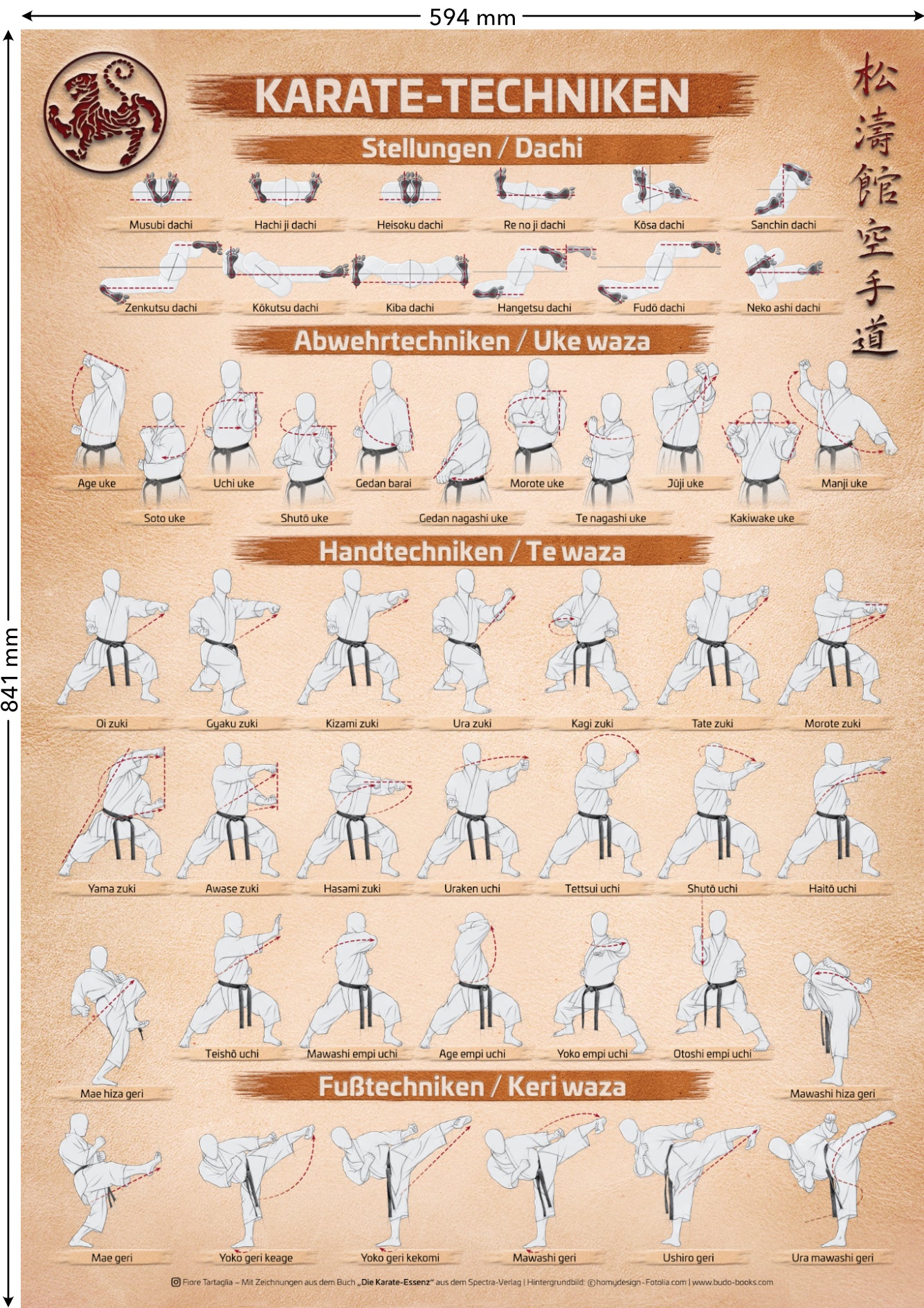 Karate Techniken – Poster für alle Karateka | DIN A1