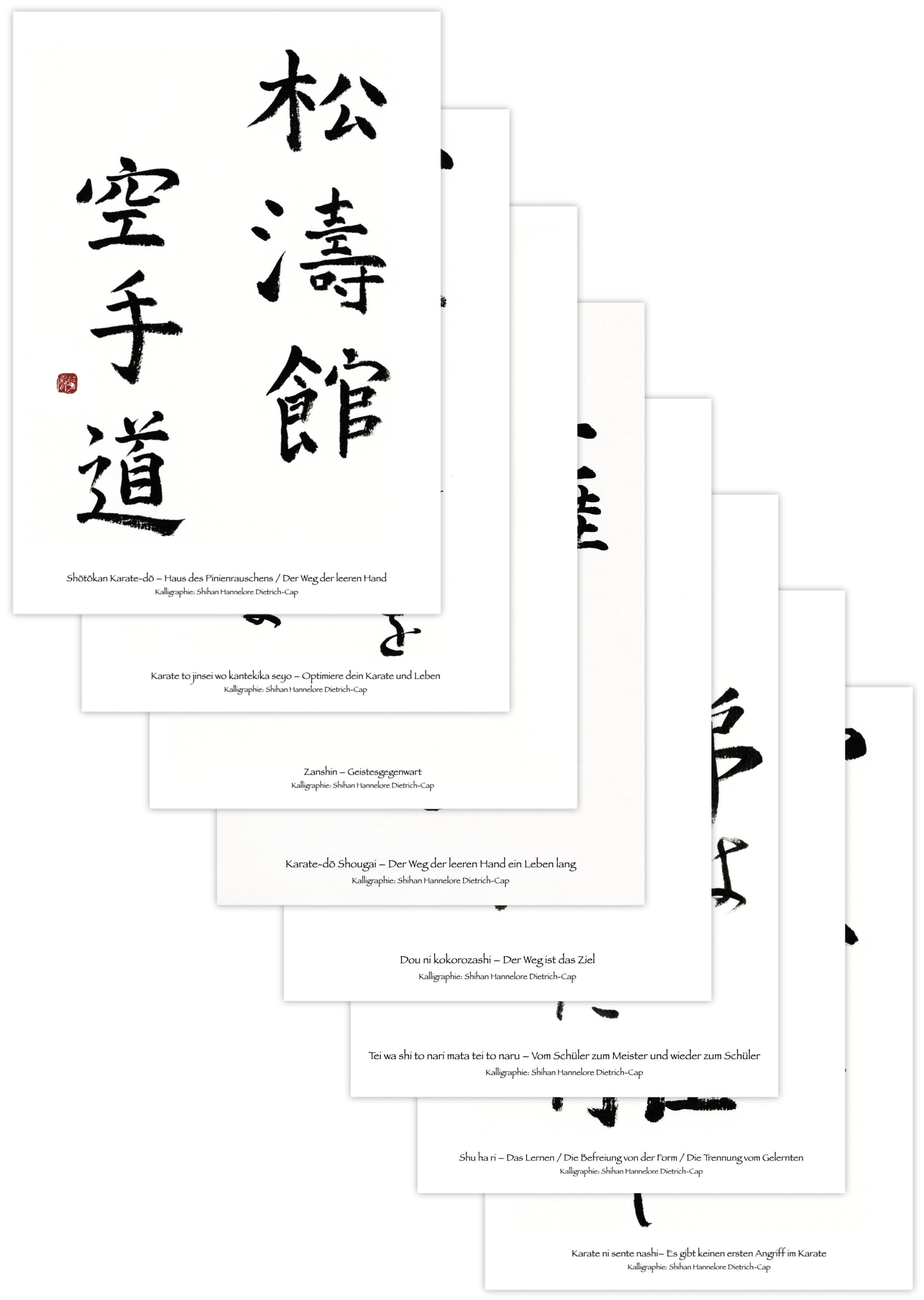 Karate – Kalligraphien 8er-Set für alle Karateka
