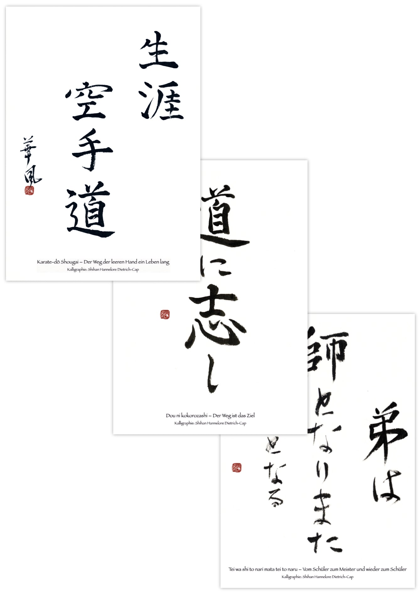 🇩🇪 Kalligraphie-Set | Drei japanische Weisheiten