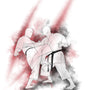 Mae hiza geri – Aquarell Poster für alle Karateka