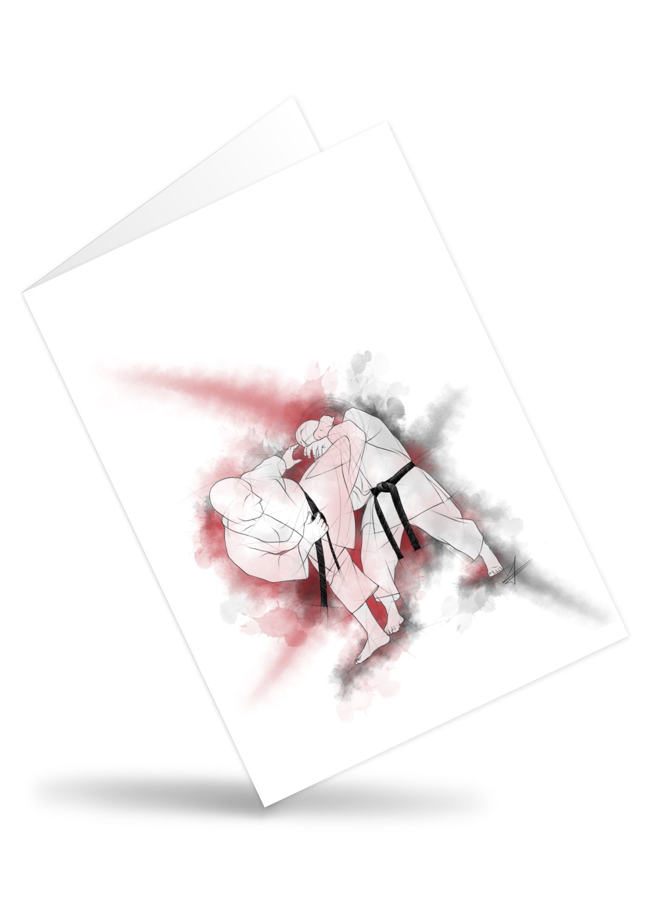 Ura mawashi geri – aufklappbare Grußkarte für alle Karateka