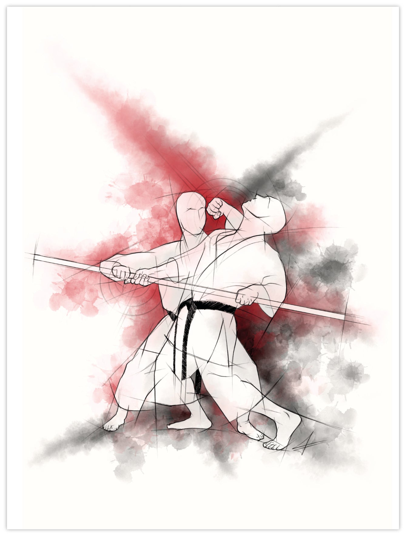 Age uke oi komi – einfache Grußkarte für alle Karateka