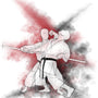 Karate Aquarell | Das Aquarell-Poster ist ideal für alle Karateka die eine kunstvolle und gleichzeitig lebendige Karate-Dekoration suchen, die jeden Raum mit einer kreativen Atmosphäre bereichert. Perfekt für Zuhause und Karate-Schulen/-Vereine.