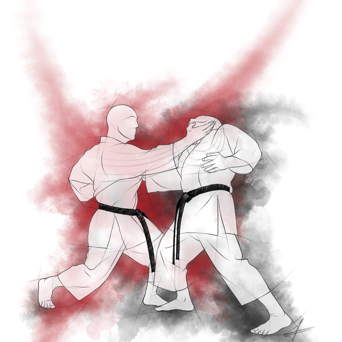 Karate Aquarell | Das Aquarell-Poster ist ideal für alle Karateka die eine kunstvolle und gleichzeitig lebendige Karate-Dekoration suchen, die jeden Raum mit einer kreativen Atmosphäre bereichert. Perfekt für Zuhause und Karate-Schulen/-Vereine.