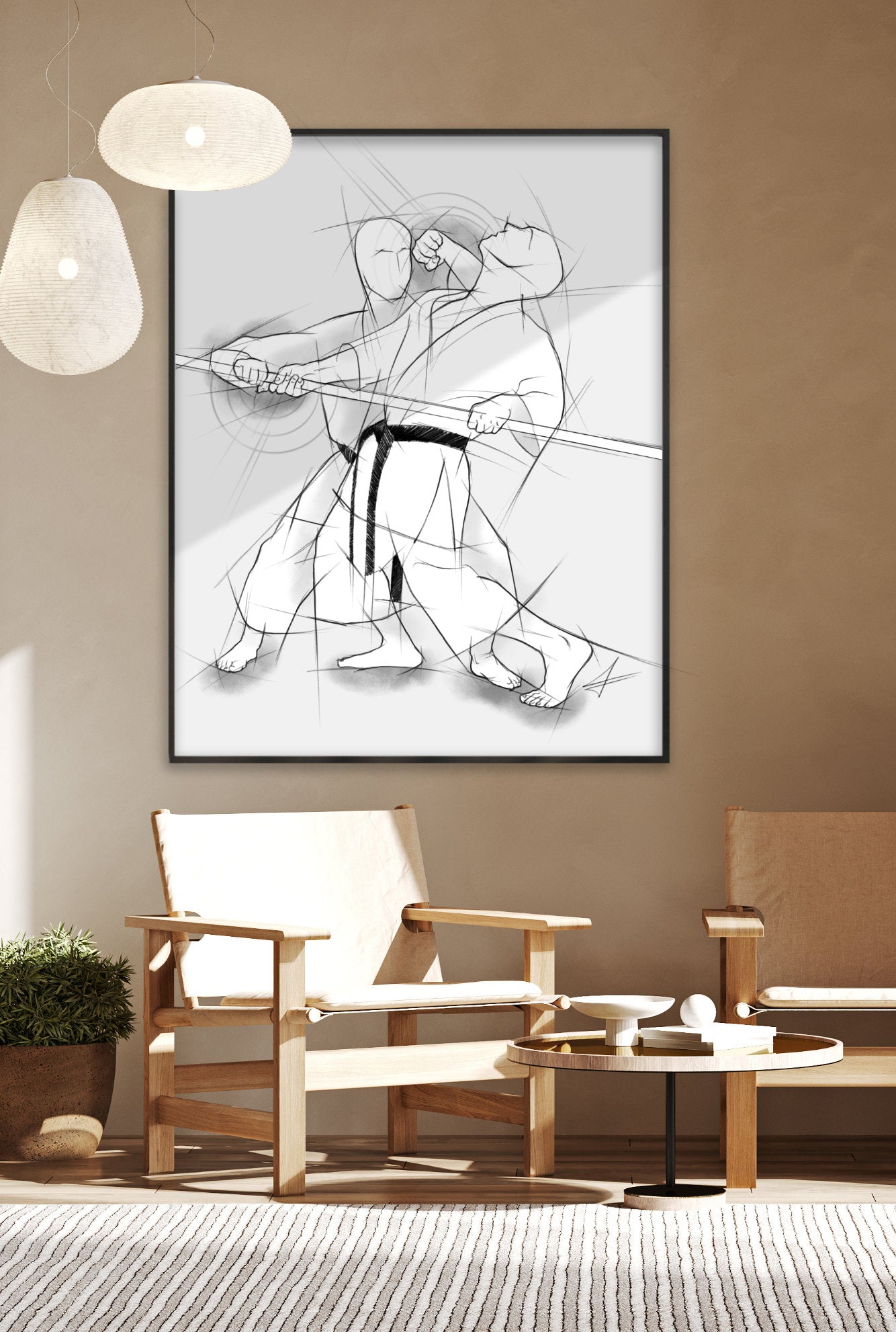 Age uke oi komi – Illustration für Großdrucke für alle Karateka
