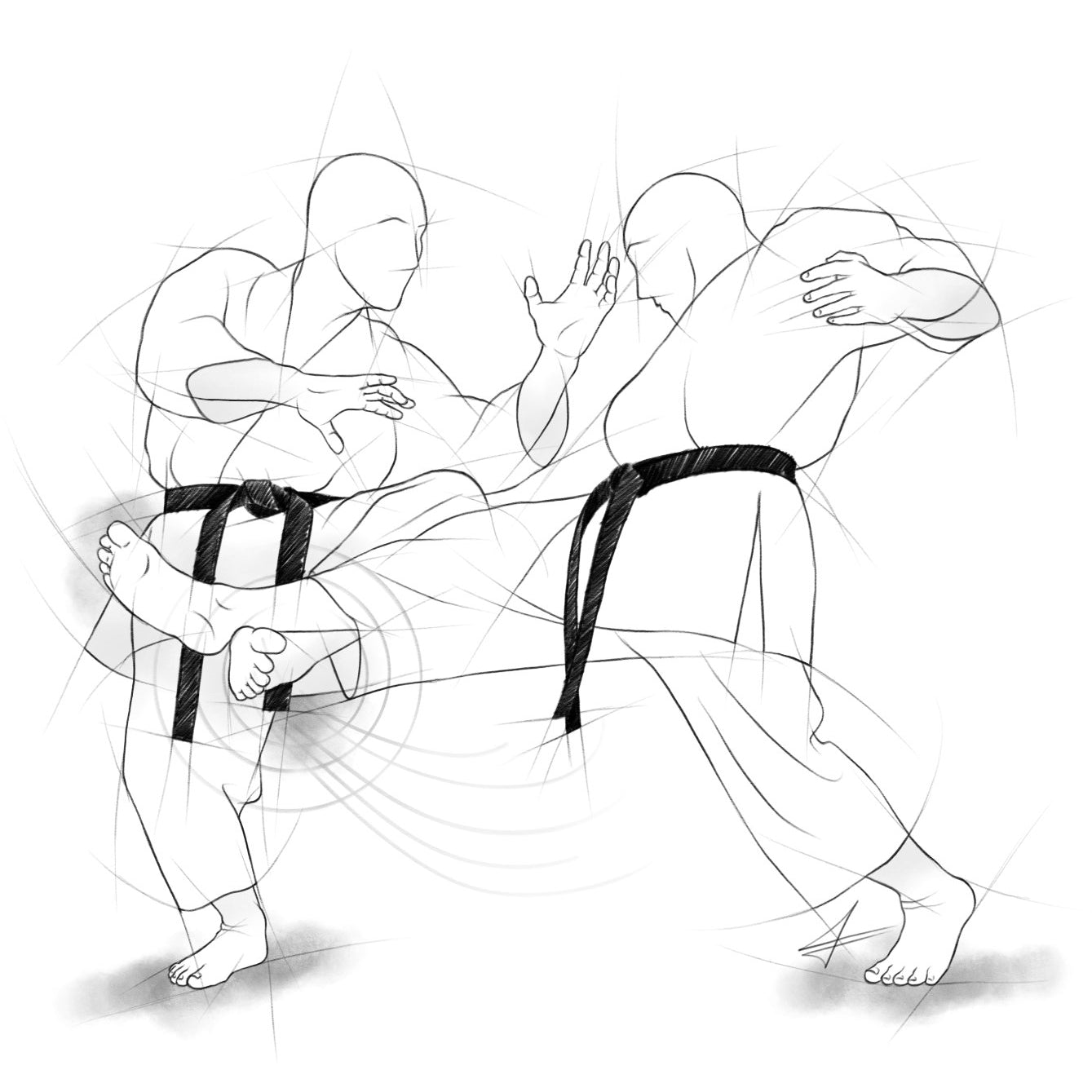 Ashi barai – Illustration for large prints for all karateka