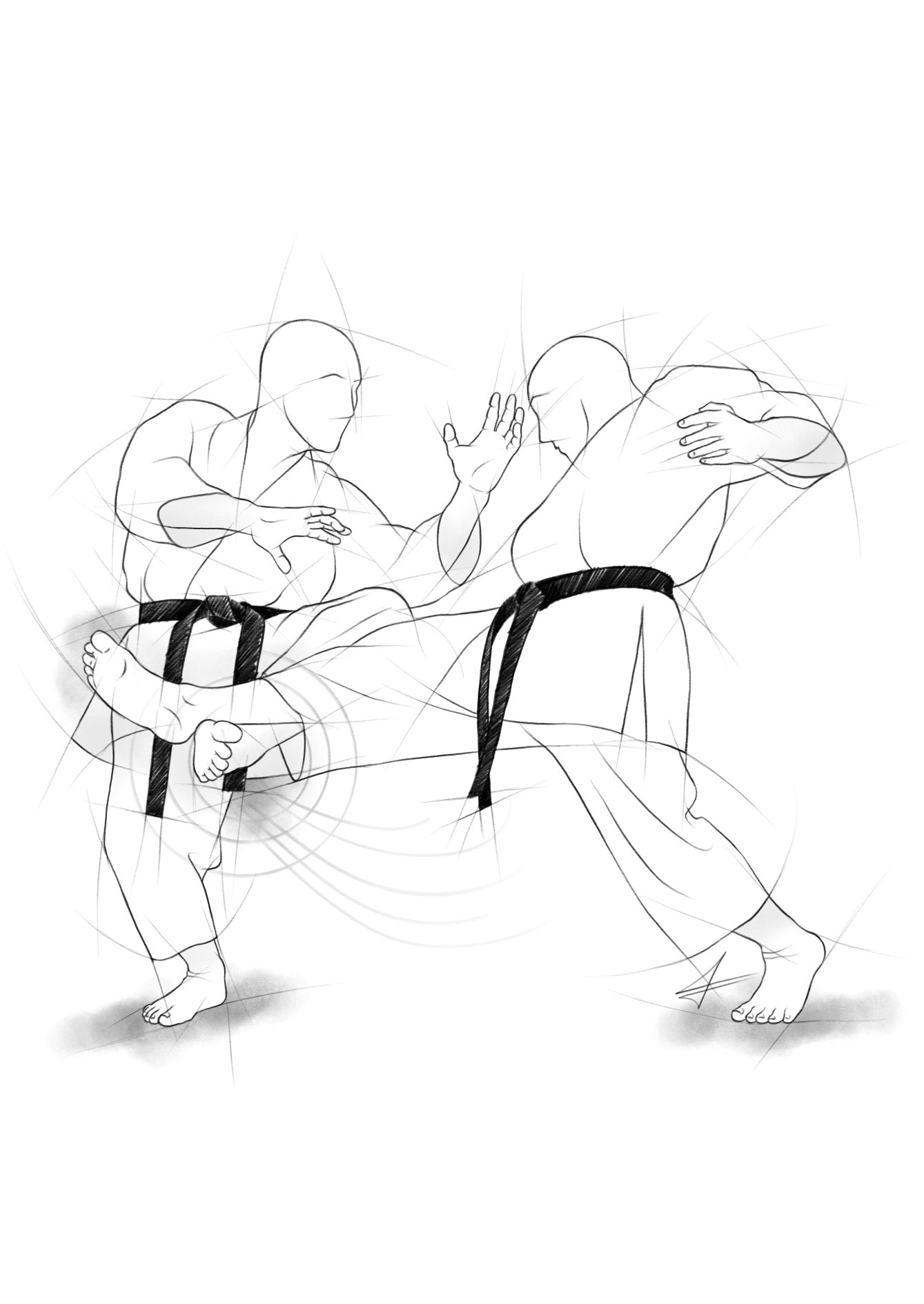 Ashi barai – Illustration for large prints for all karateka