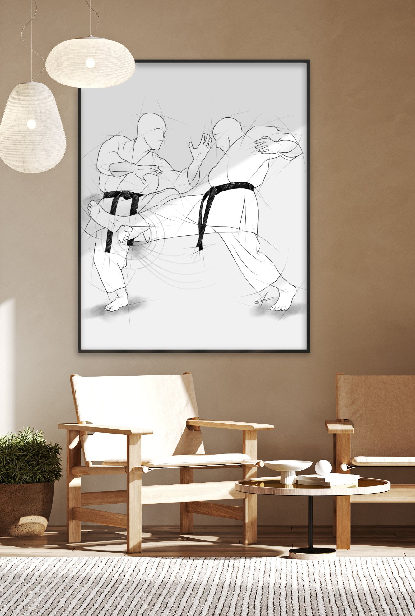 Ashi barai – Illustration for large prints for all karateka