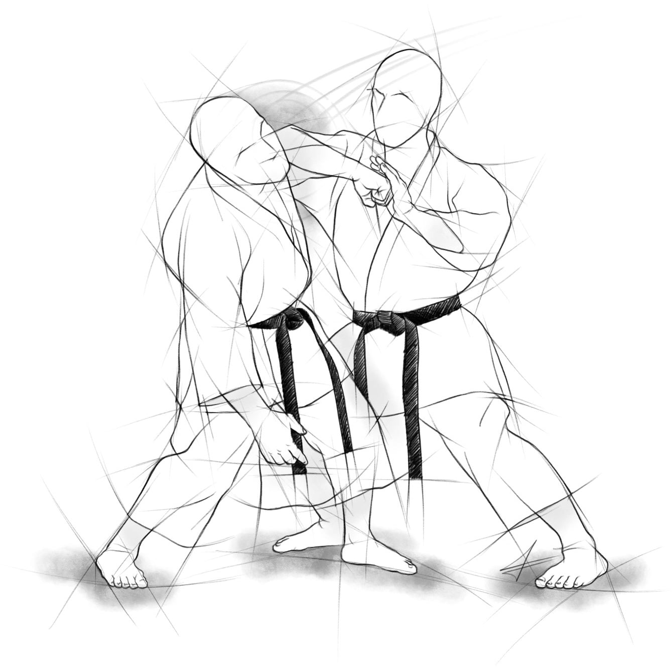 Empi uchi – Illustration for large prints for all karateka