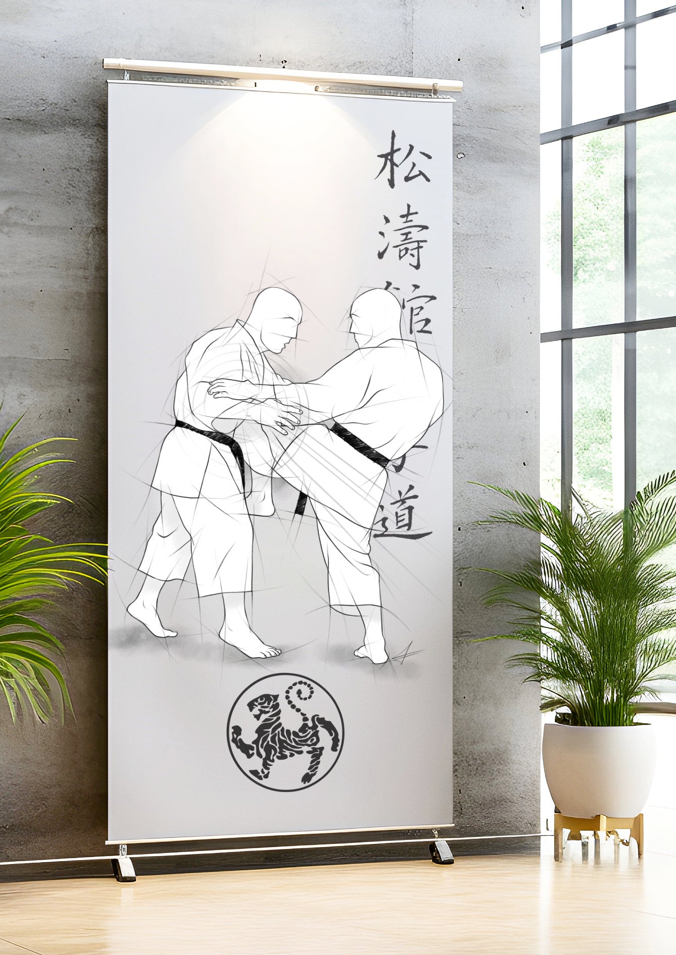Hiza geri – Illustration für Großdrucke für alle Karateka