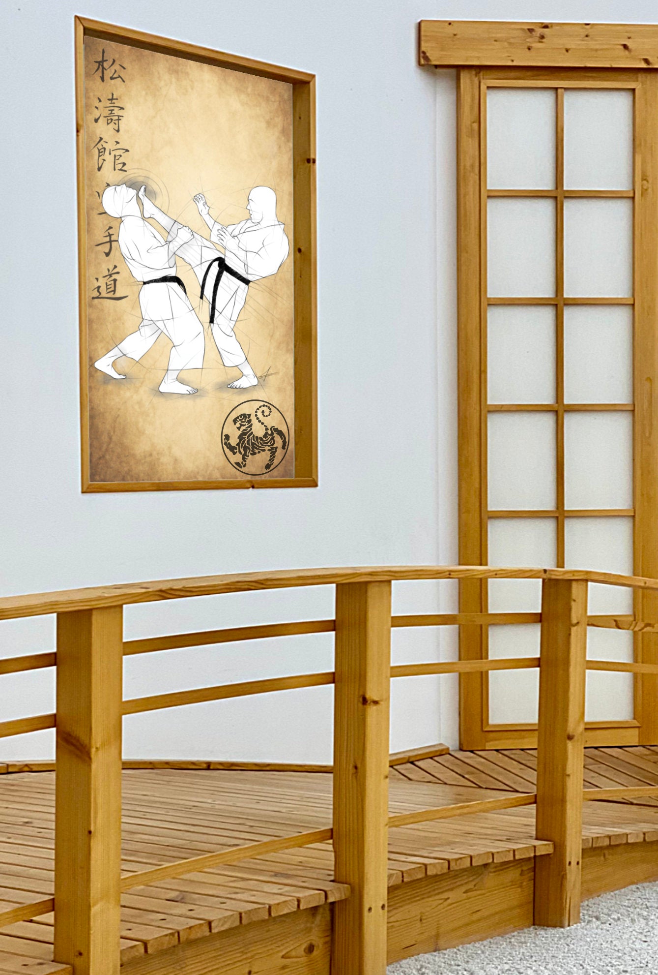Mae geri – Illustration für Großdrucke für alle Karateka