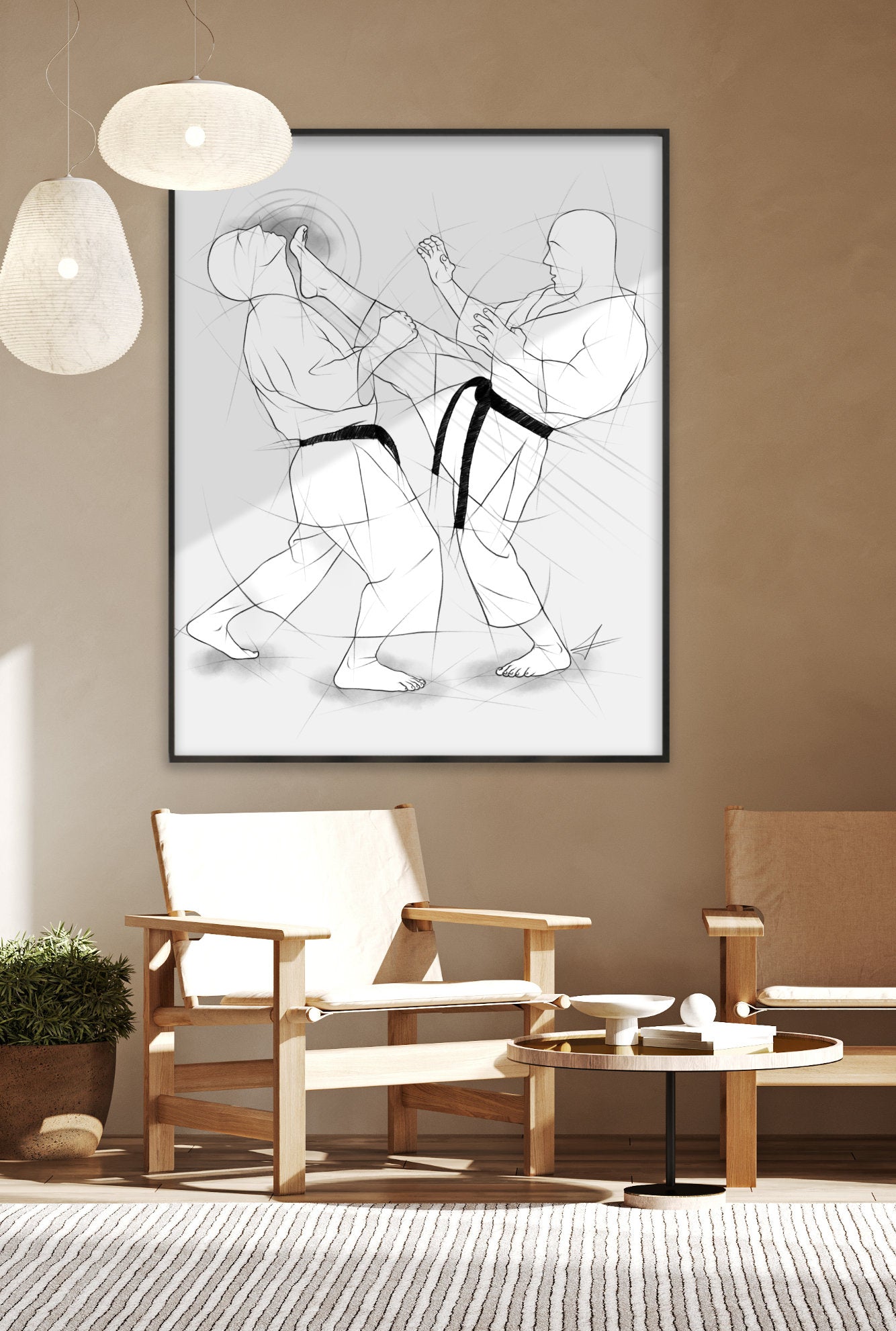 Mae geri – Illustration für Großdrucke für alle Karateka