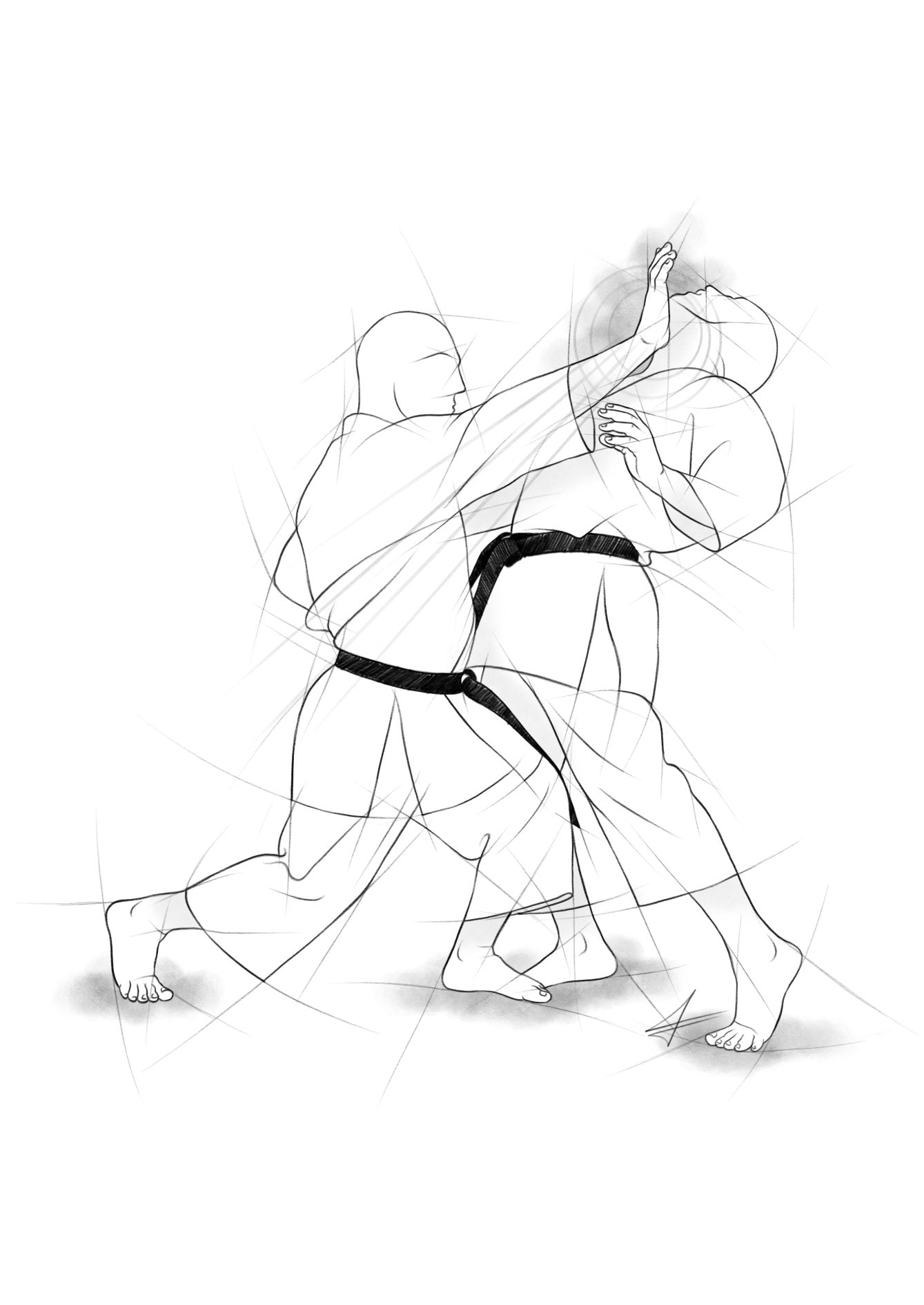 Teisho uchi – Illustration for large prints for all karateka
