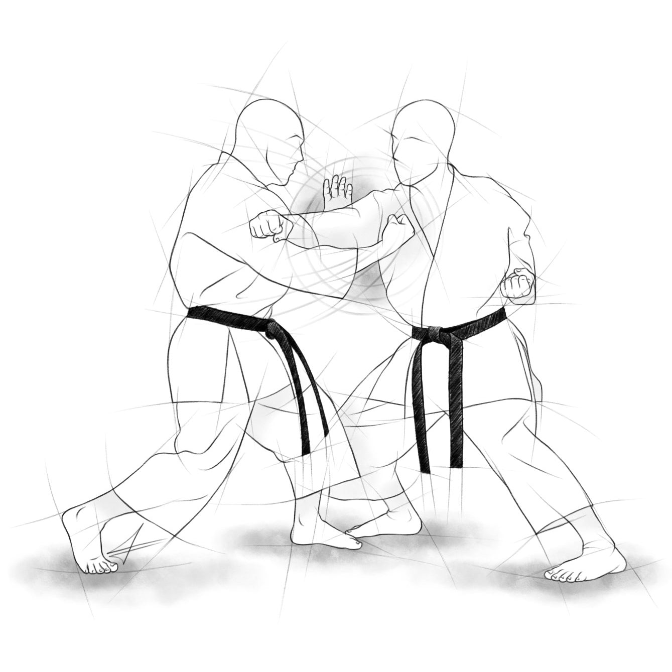 Ura zuki – Illustration für Großdrucke für alle Karateka
