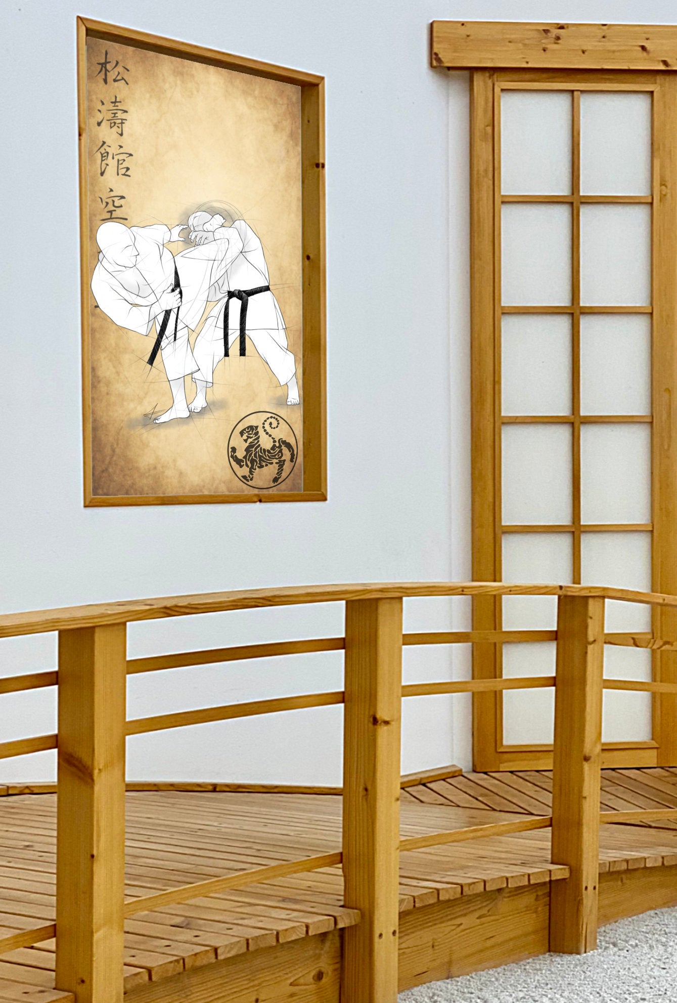 Ushiro mawashi geri – Illustration for large prints for all karateka
