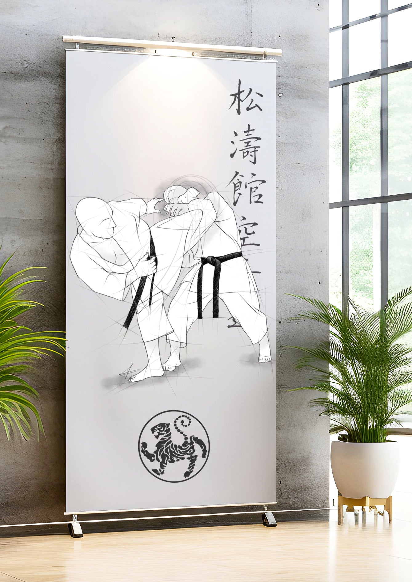 Ushiro mawashi geri – Illustration for large prints for all karateka