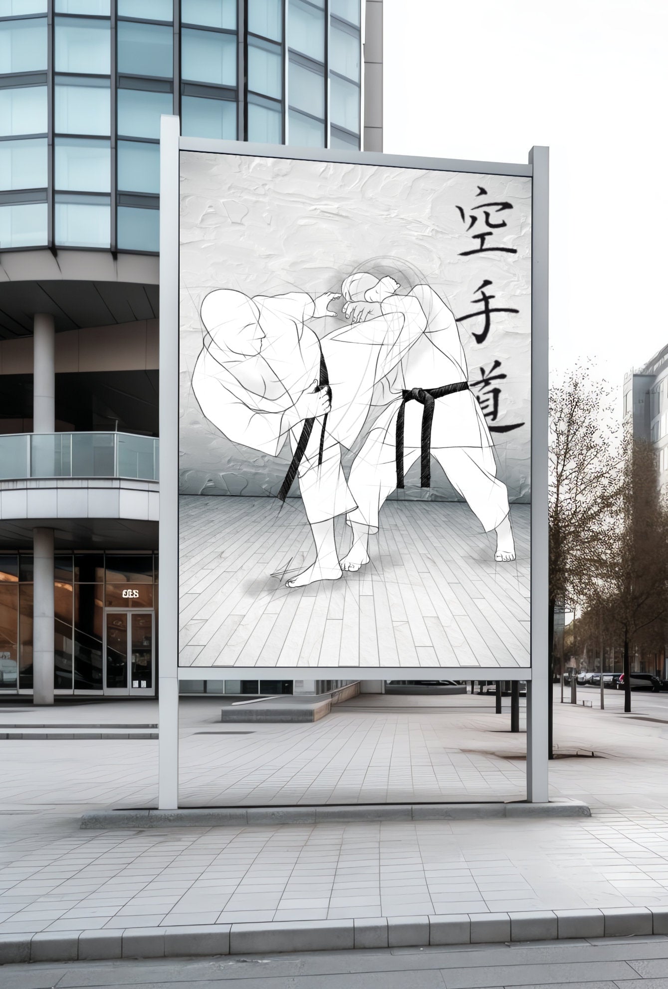 Ushiro mawashi geri – Illustration for large prints for all karateka