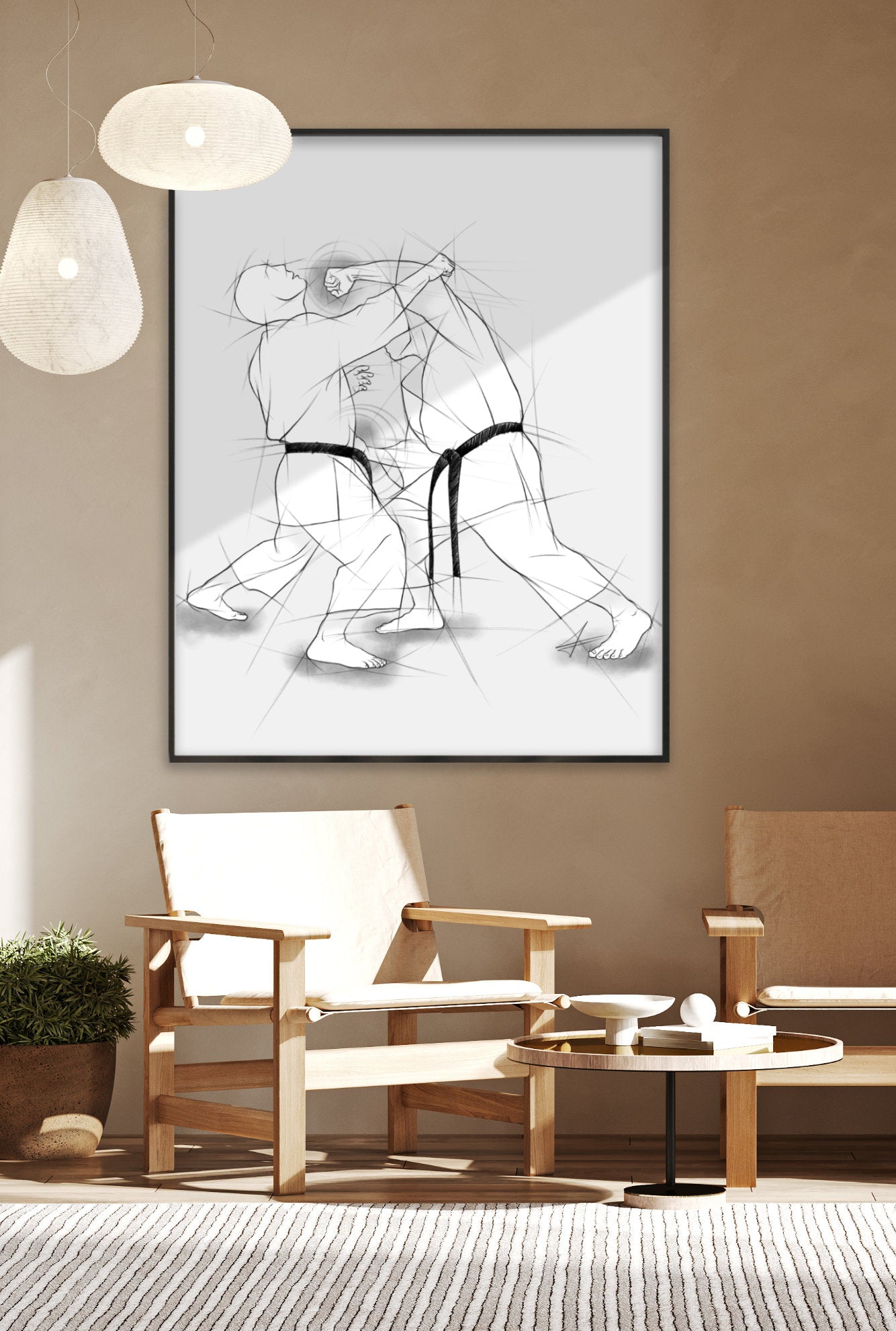 Yama zuki – Illustration für Großdrucke für alle Karateka
