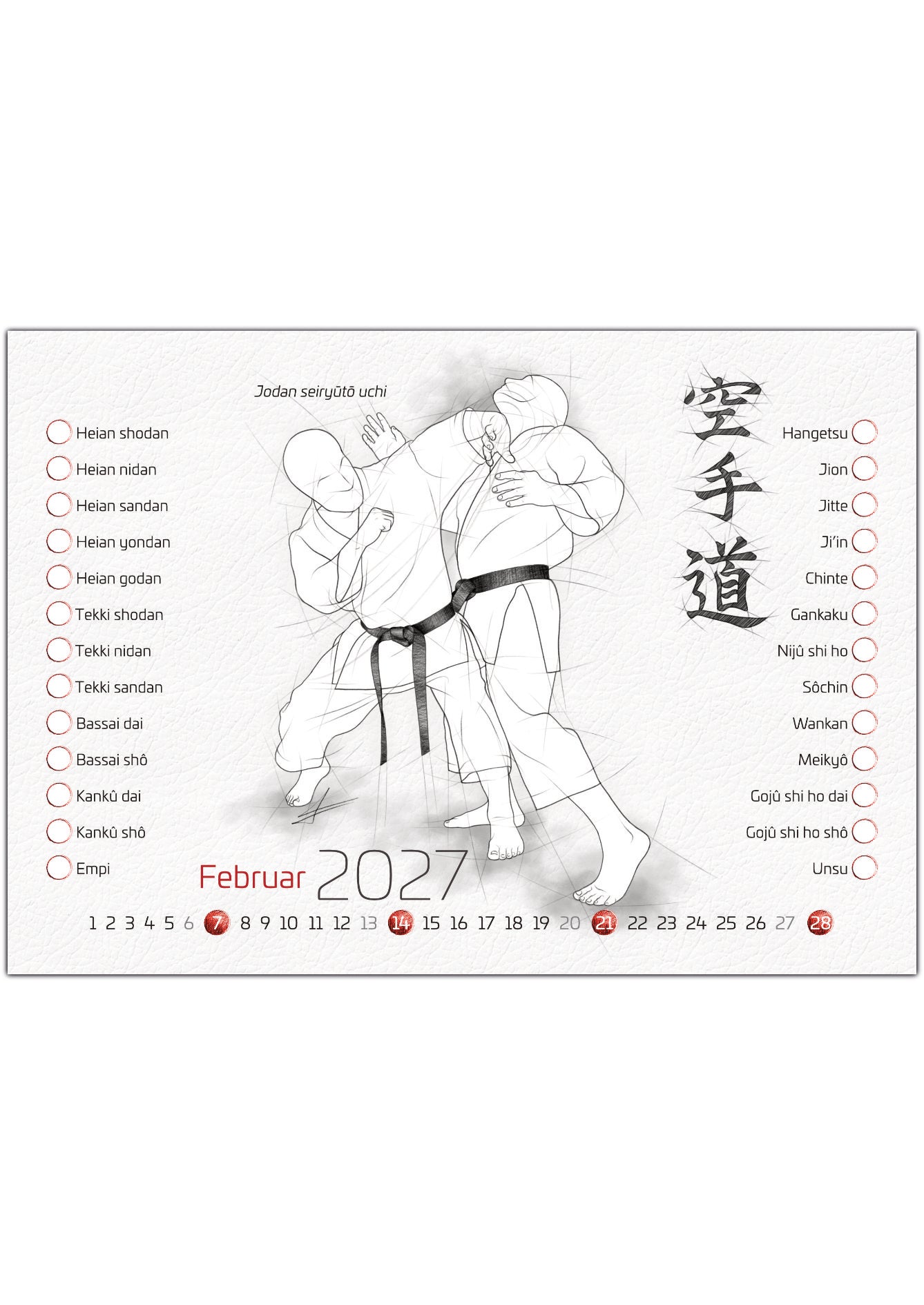 Karate 2027 – Kalender Set für alle Karateka