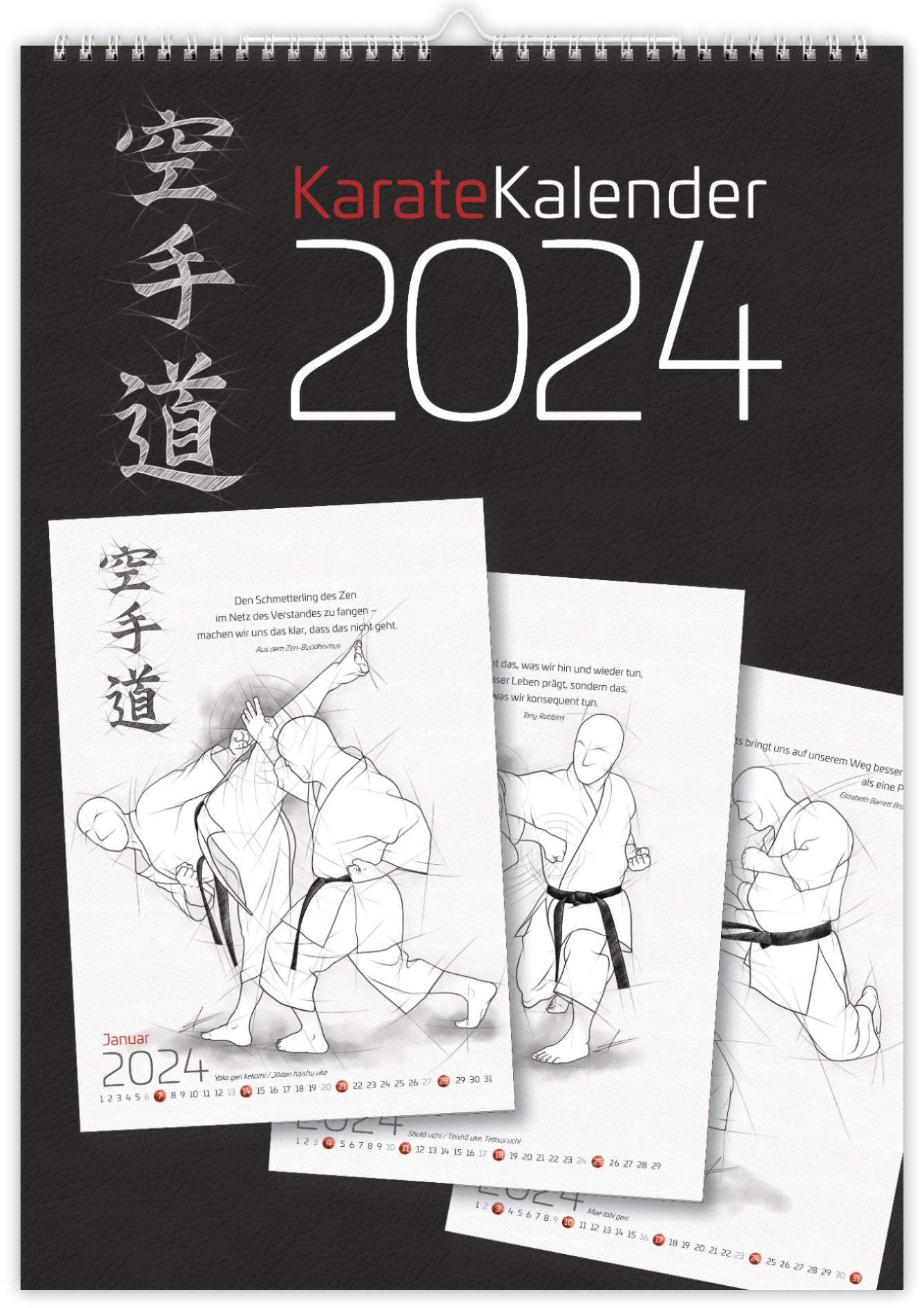 🇩🇪 Kalender-Set | Karate 2024 | Wand- & Tischkalender