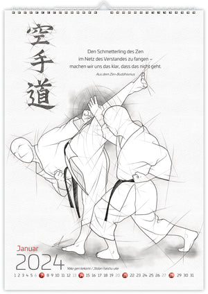 🇩🇪 Kalender-Set | Karate 2024 | Wand- & Tischkalender