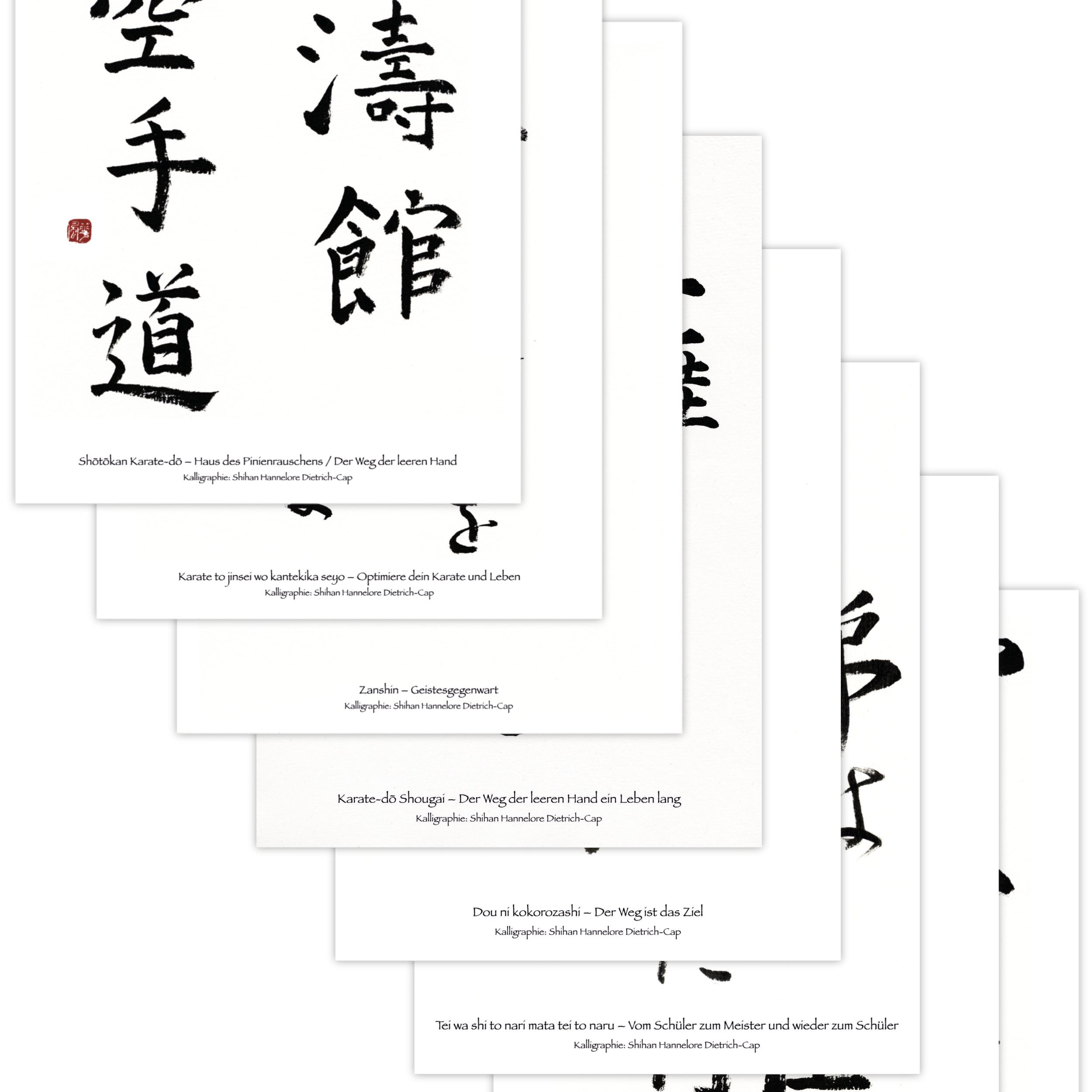Karate – Kalligraphien 8er-Set für alle Karateka