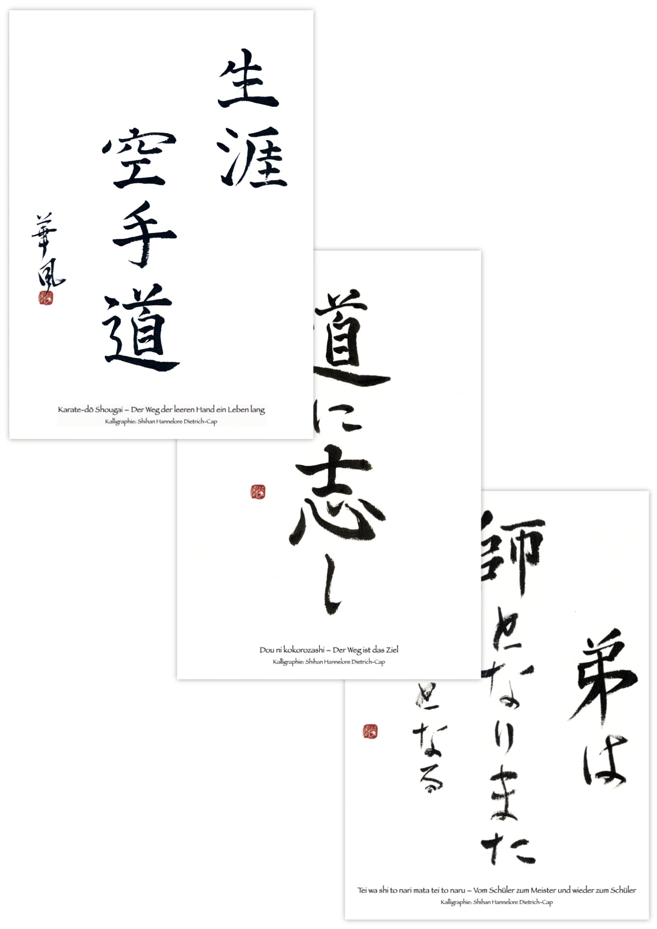 Japanische Weisheiten – Kalligraphien 3er-Set für alle Karateka