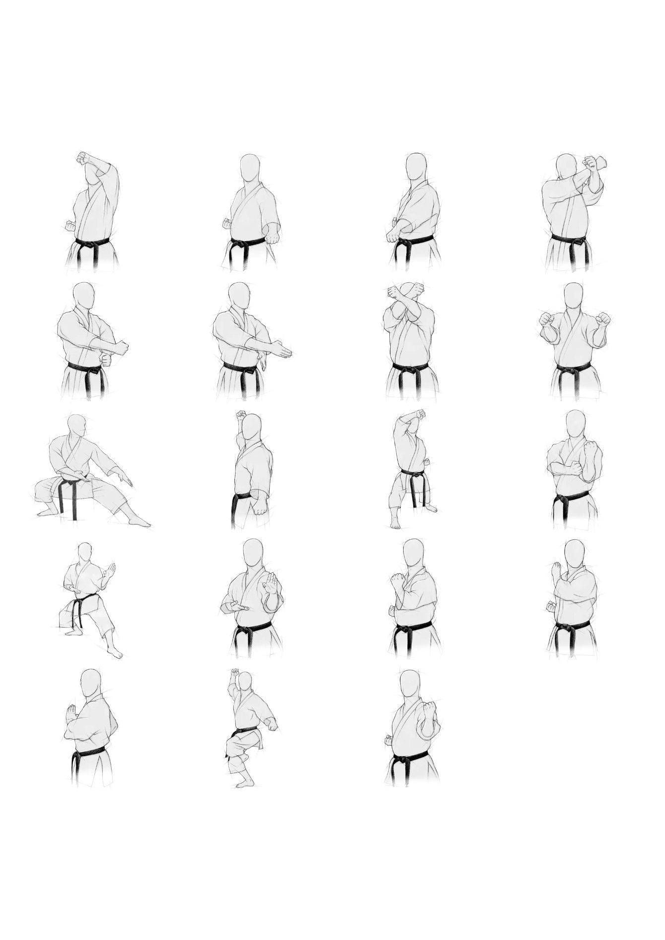 Originale aus "Die Karate Essenz" – Illustrationen für alle Karateka