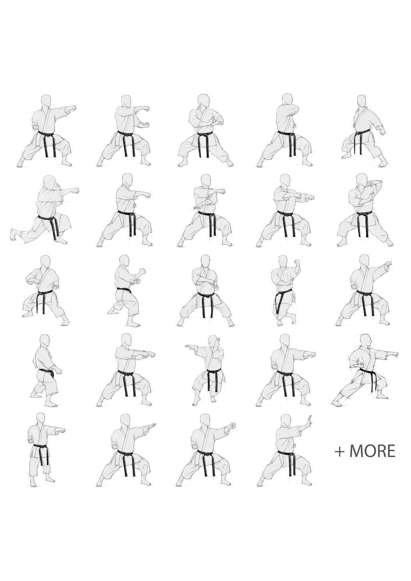 Originale aus "Die Karate Essenz" – Illustrationen für alle Karateka